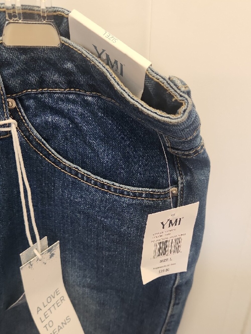 YMI Medium Wash Denim Mini Skirt with Raw Hem - Picture 4 of 6